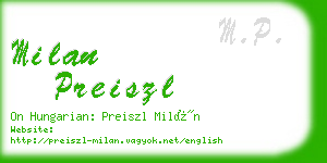 milan preiszl business card